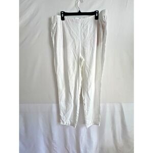 J.Jill Love Linen Pants Womens Large Cropped Minimal Beach Cottage Grandma Basic